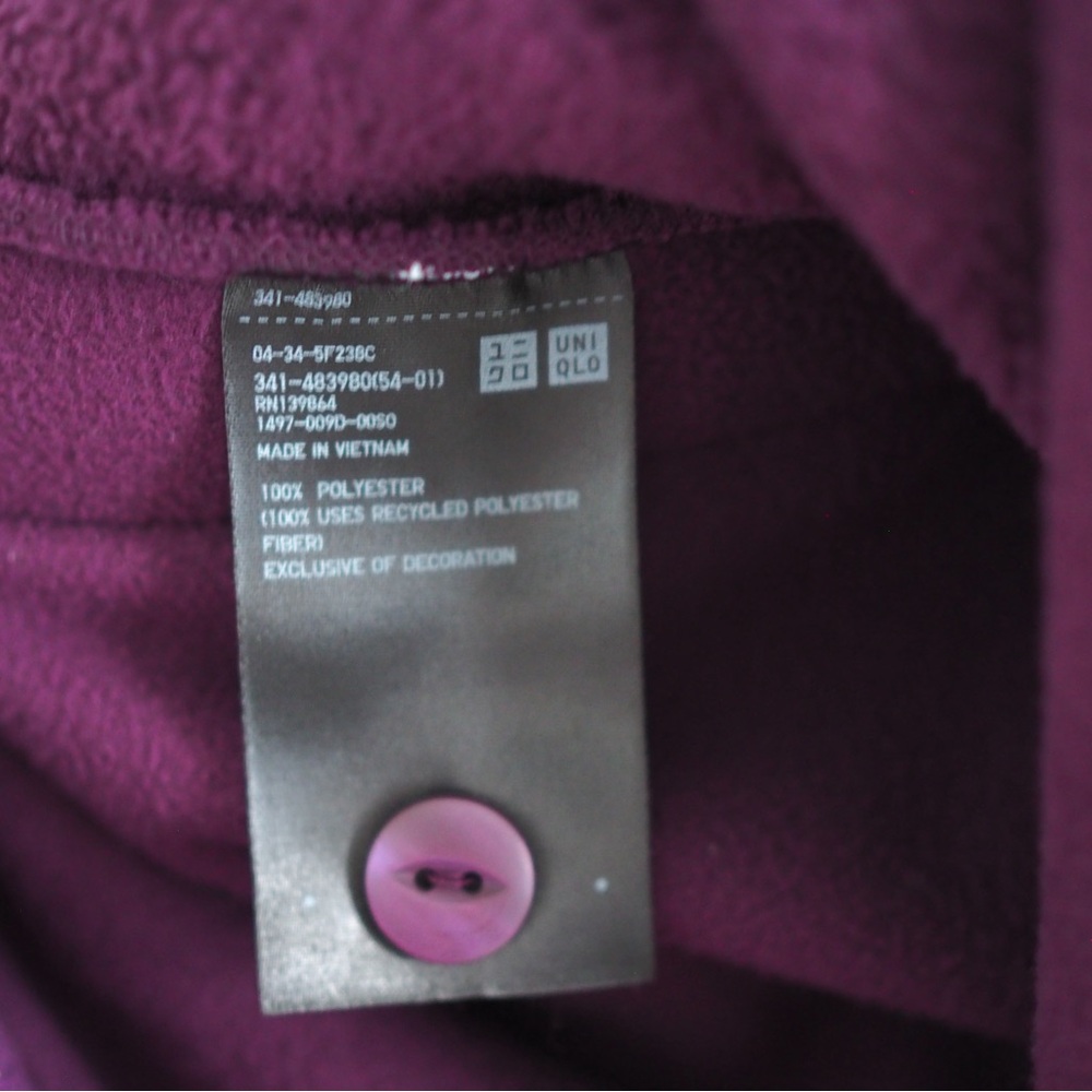 Needles fleece cardigan oversized streetwear Uniqlo sweater size large - Picture 9 of 9